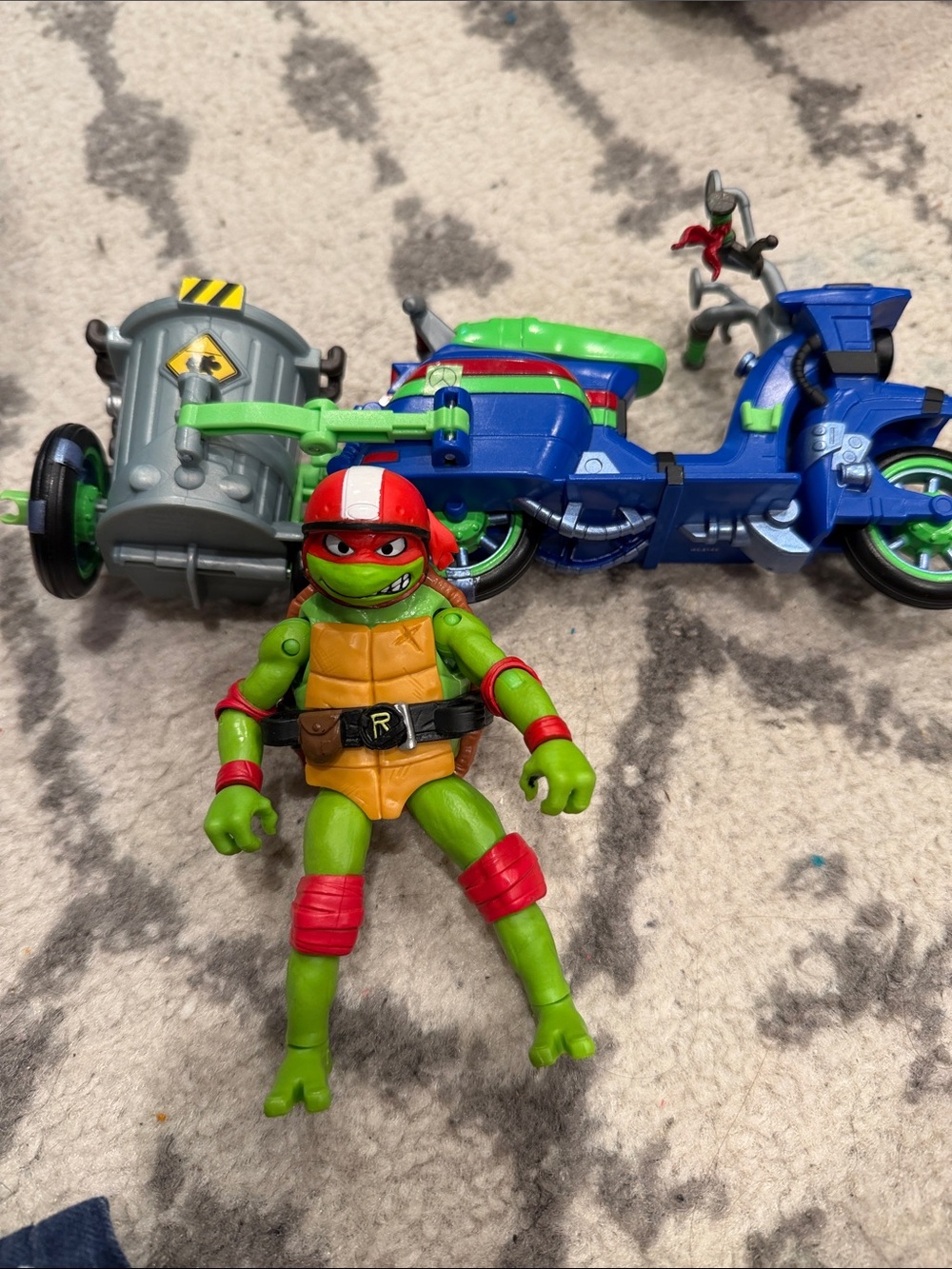 Red & Green Turtle Action Figure with Blue Bike Playset